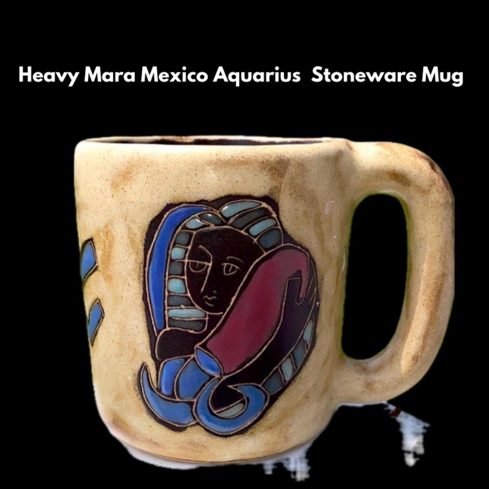 Vintage Mara Mexico Aquarius Heavy Pottery Mug